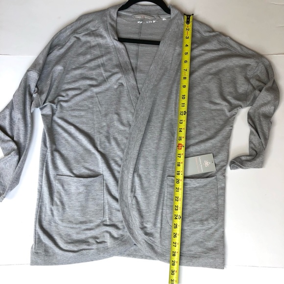 NWT Harmony Balance gray open front 3/4 sleeve soft cardigan sweater 1X - Picture 5 of 6